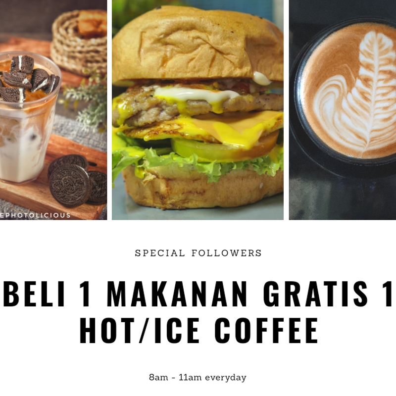 Buy 1 Food get 1 Free Coffee