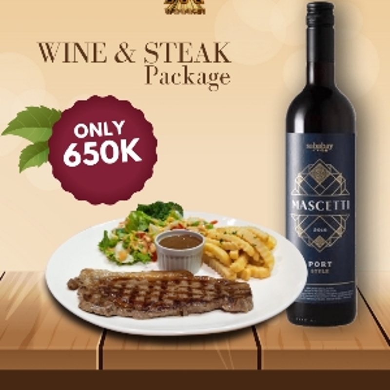 3rd Wine Masceti + Sirloin Steak 650K