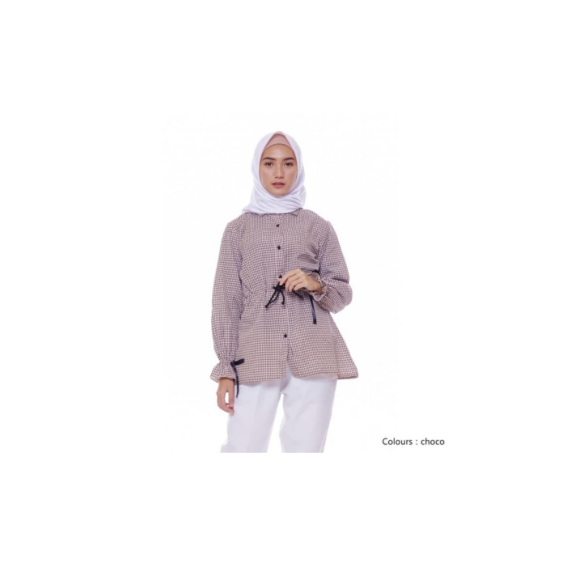 Baju Atasan Wanita | Vinza Square | Blouse Muslim Wanita - Pink