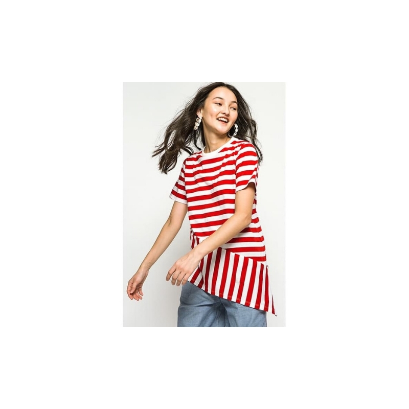 Cottonink - Red Striped Araceli - Merah