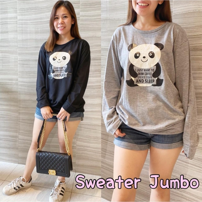 SWEATER PANDA SLEEP Baju JUMBO Pakaian Wanita