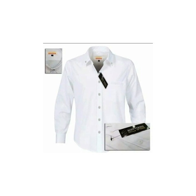 Baju Formal Putih Polos | Kemeja Formal Pria | Baju Kantor - Putih, S