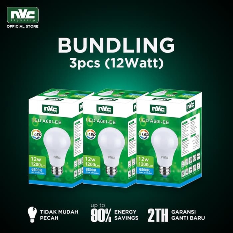 Bundling Lampu LED NVC-A50N / Putih 5 Watt / Bohlam Murah Hemat Listrik