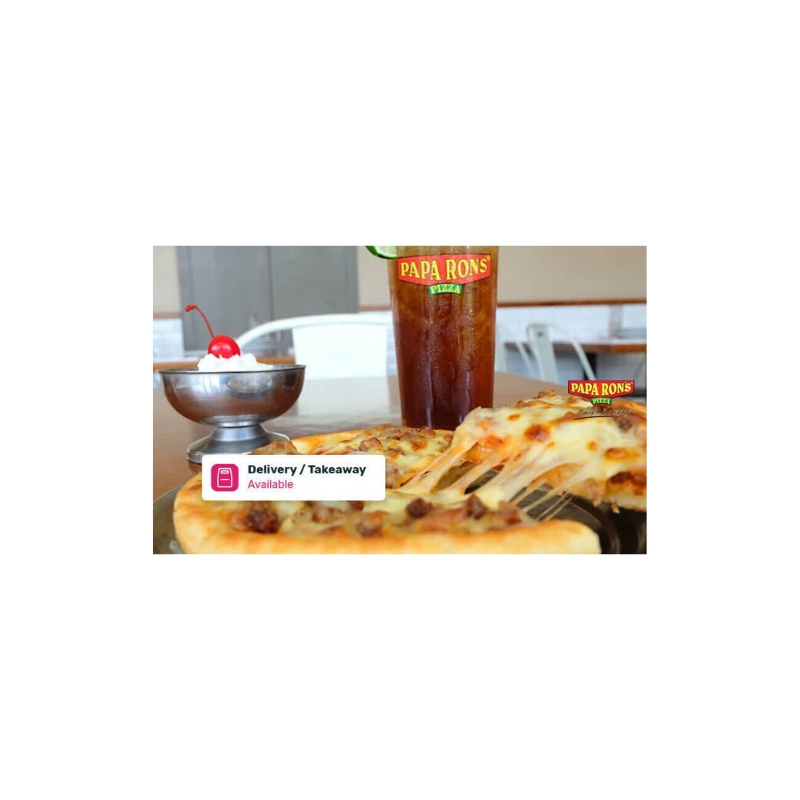 Papa Hey Package: 1 Small Papas Pizza + 1 Lemon Tea + 1 Pudding - Delivery & Take Away