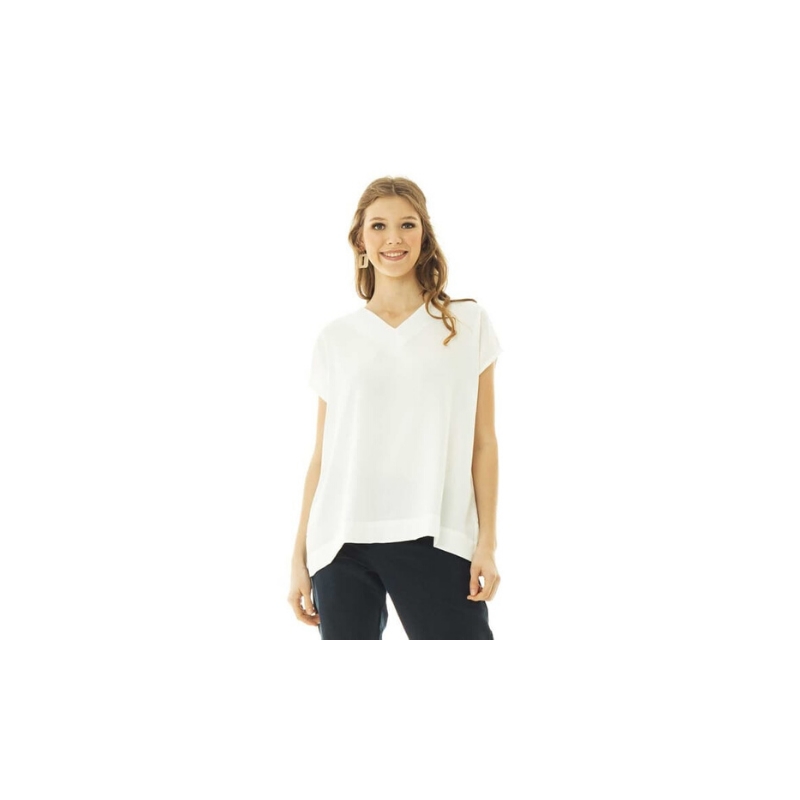 Vima Blouse in White - Beatrice Clothing