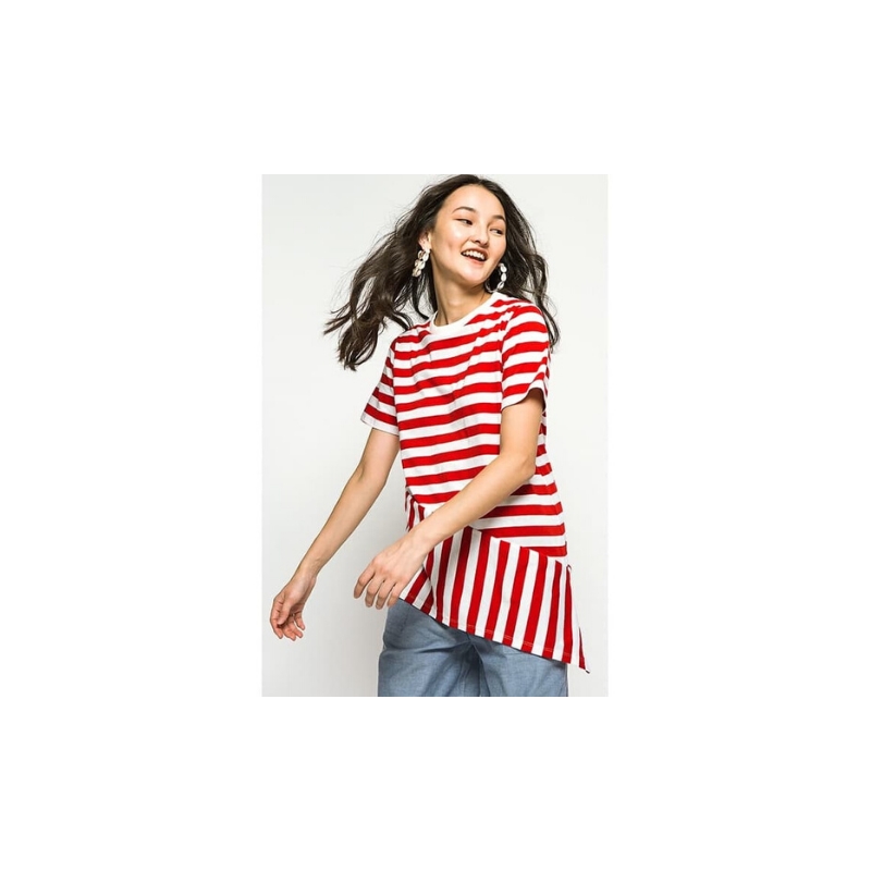 Cottonink - Red Striped Araceli - Merah