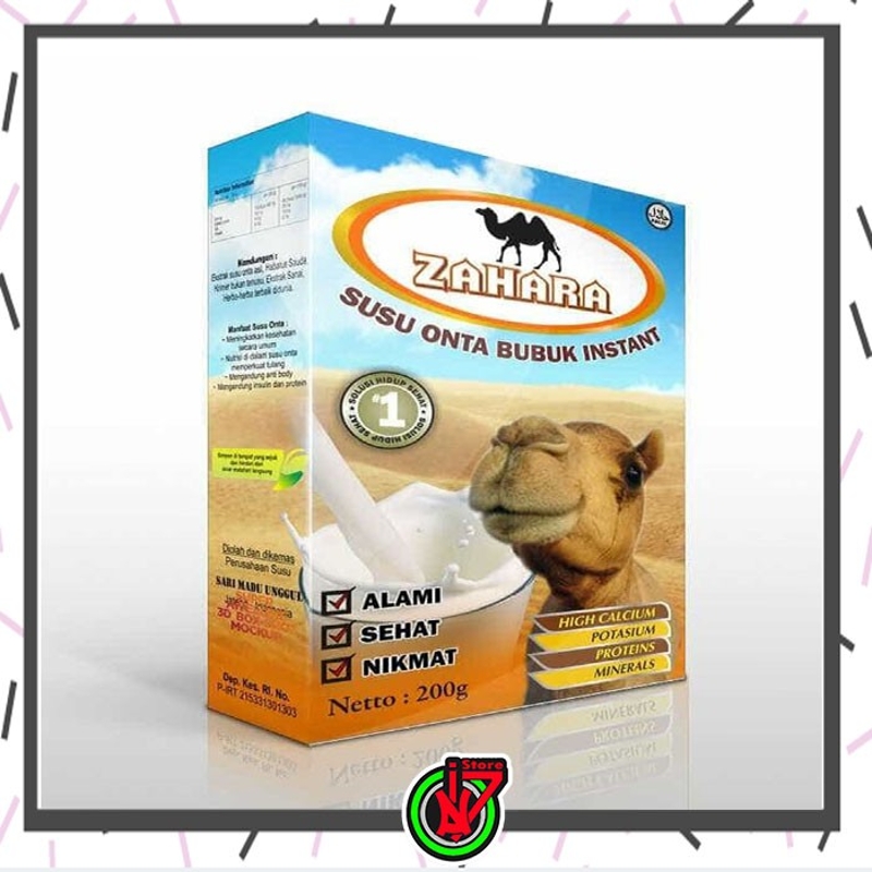 [2 Box] Sahara, Susu Onta Bubuk Instant Dengan Rasa Original, Vitamin C, Vitamin B, Zat Besi, Lemak Tak Jenuh, Protein, Susu, Calsium, Potasium, Mineral, Colostrum