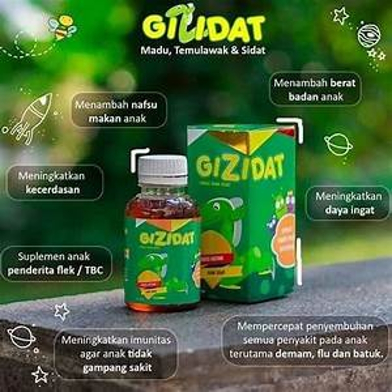 MADU ANAK GIZIDAT 130ml Madu Hutan dan Ikan Sidat dengan Omega 3, 6 dan 9 serta Vitamin A dan B