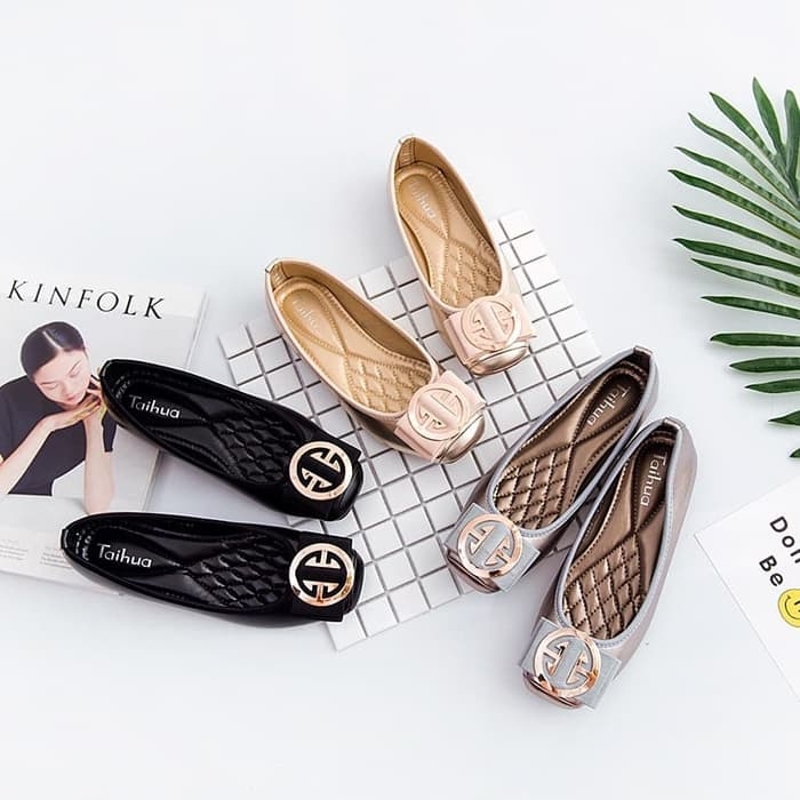 Flatshoes Wanita T Burch Taihua Jessica sepatu cewek nyaman dan elegan