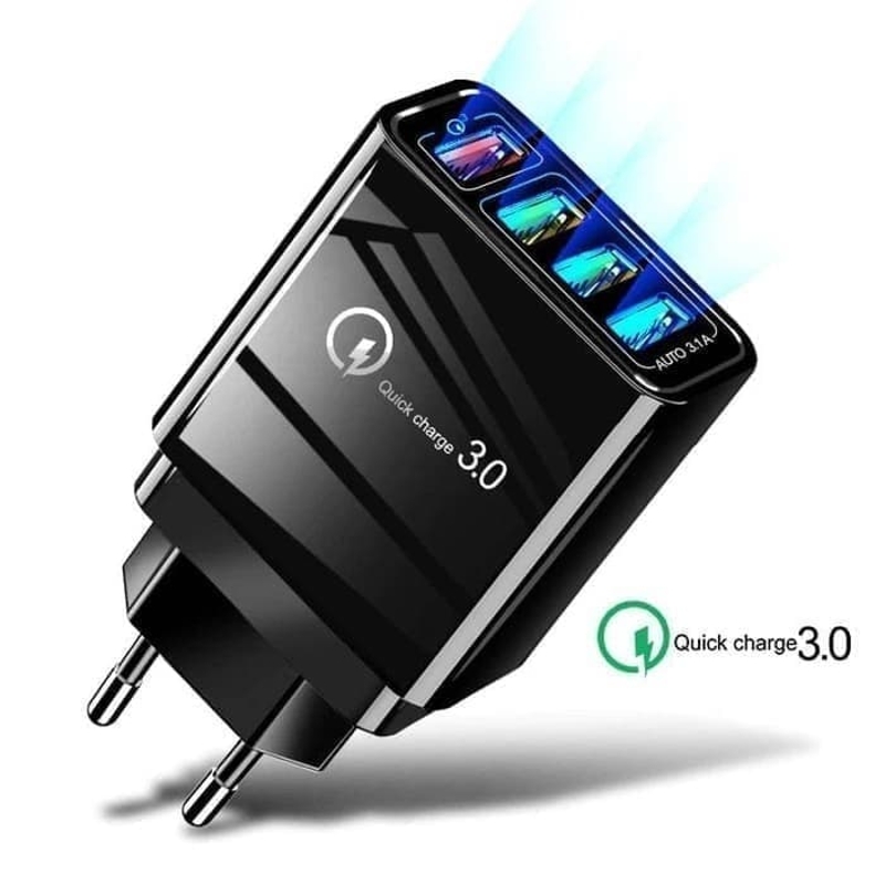 Charger Handphone Portable dengan 4 Port USB 5V Fast Charging